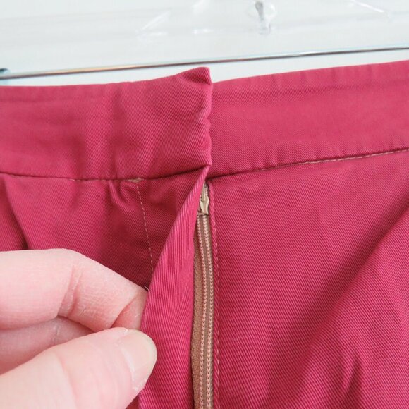 ANTHROPOLOGIE EXQUISE Barrel Leg High Rise Chino Pants in Cedar Red Sz XS Petite - Picture 6 of 11